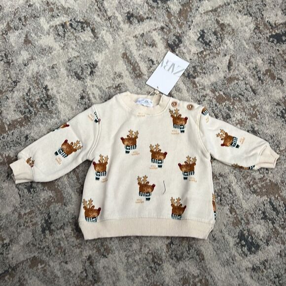 ZARA Kids | Cream | REINDEER SWEATSHIRT - Picture 7 of 7